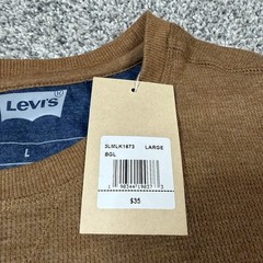 Levi’s Men’s Long Sleeve Standard Fit Thermal Shirt Brown Beige – Size L – NWT