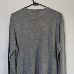 Cadet Military Inspired Wool Blend Long Sleeve T Shirt Small Gray Base layer