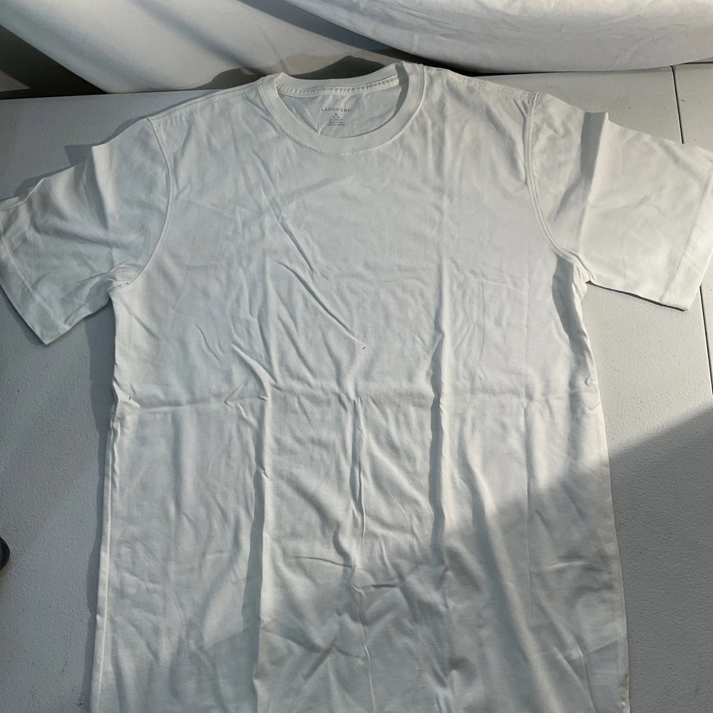 Lands’ End Super Tee M 38-40 White Short Sleeve T-Shirt