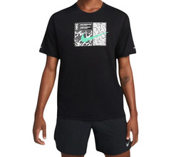 Nike Men’s Dri-FIT Miler DYE Black Short Sleeve Graphic Running Tee DQ6508-010 M