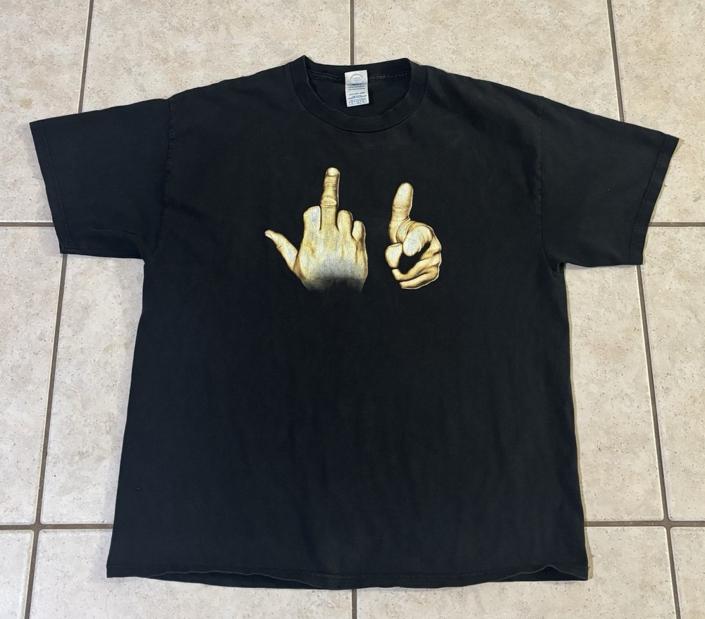 Vintage Middle Finger F U Black Shirt Men’s Size XL Asap Rocky