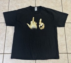 Vintage Middle Finger F U Black Shirt Men’s Size XL Asap Rocky