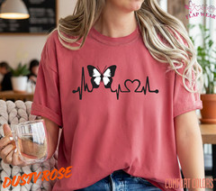 Unisex Butterfly Heartbeat Lifeline T shirt Men T shirt Women valanity Romantic
