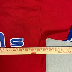 VTG Majestic 131s Jersey T-Shirt Small Red Blue V-Neck Baseball Style 90s USA