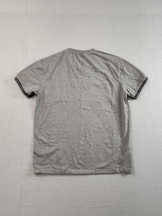 Stone Falcon Men Shirt XL Gray Striped Short Sleeve V Neck Casual Relaxed Fit