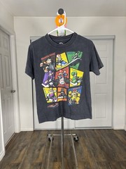 Nintendo Mario Kart Graphic Print Teens Black Crew Neck T-Shirt Size S