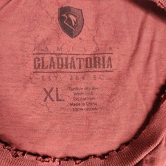 GLADIATORIA T-Shirt Men’s XL Red Graphic AOP Distressed Gladiator Collesium Rome