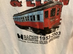 VTG Illinois Railroad Museum Chicago Aurora & Elgin 1953-2003 White T-shirt SZ L