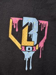 BSBL Lifestyle 101 Apparel Drip Graphic T-Shirt Black Ice Cream Baseball Mens L