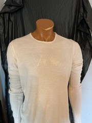 Ever Brand Made In USA Ribbed Natural Thermal Crewneck Long Sleeve Shirt Sz. M