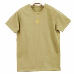 Ukraine Tryzub embroidered t-shirt men, Zelensky t-shirt Tryzub khaki black