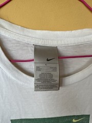 vintage NIKE Tennis Davidoff Swiss Indoors T-Shirt big logo white size L
