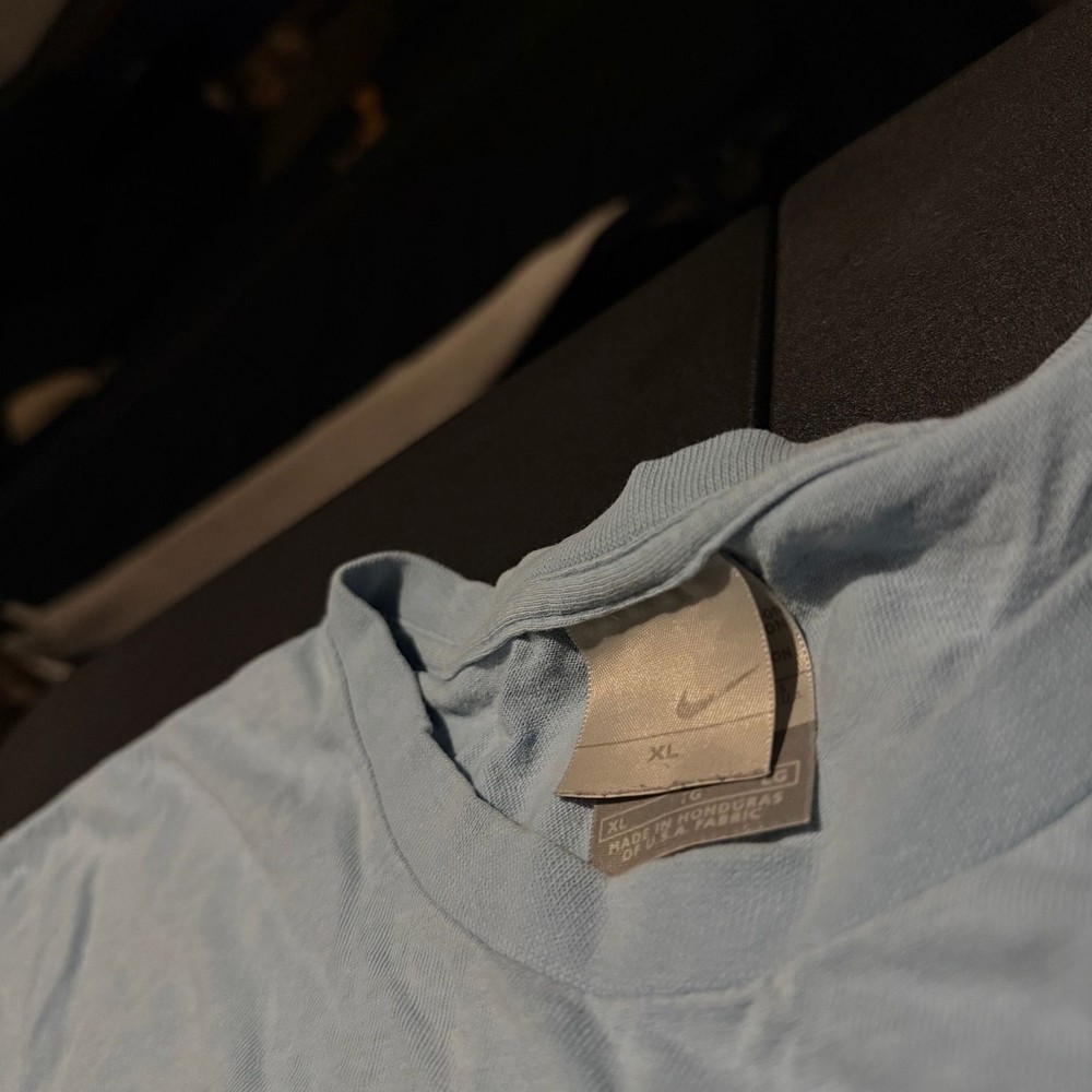 Vintage Nike Embroidered Mini Swoosh Sky Blue T-Shirt