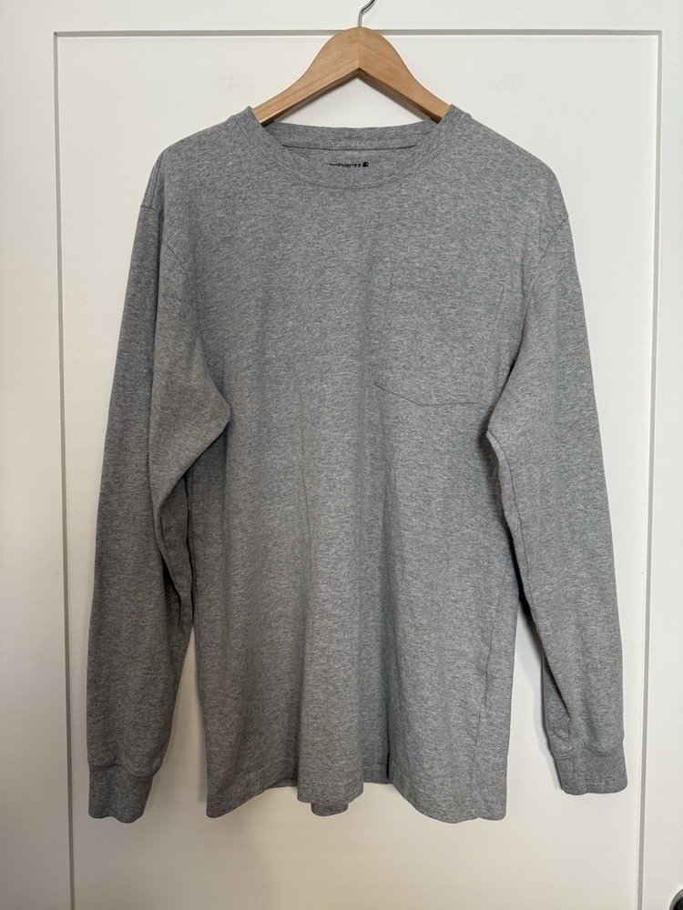 Carhartt Loose Fit Shirt Mens Sz S Gray Long Sleeve Pocket Workwear