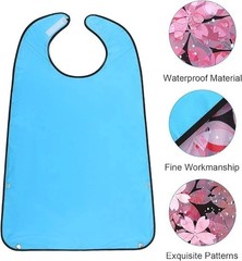Waterproof Adult Bibs for Women, 3 Pack with Crumb Catcher, Washable