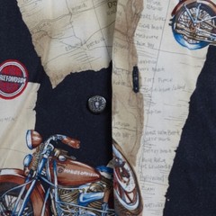 Vintage Harley Davison biker Hawaiian style all over print button up Shirt 3XL