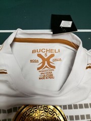 Men’s Bucheli Slim Fit White Cotton/Lycra Stretch Fashion Tee Free Ship