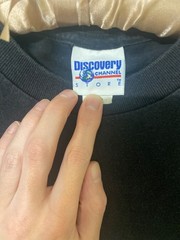 Discovery Channel store t shirt washed black large prime number joke tee