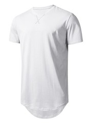 Mens Longline Gym Muscle Bodybuilding Tshirts Hipster Reflective Line Scallop…