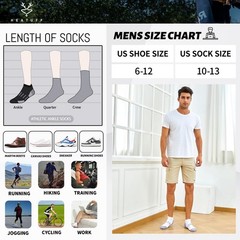 Men’s Athletic Ankle Socks Moisture Wicking Cushion Sports Running Low Cut So…