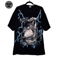 VINTAGE Wolf: Only The Strong Survive USED Shirt (XL, Single Stitch USA Thunder)