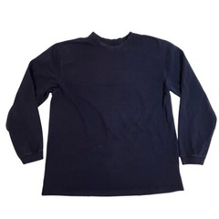 T Shirt Mens Large Blue Long Sleeve Crewneck Taint Work Outdoor Uniform Shirt