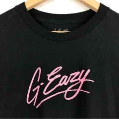 G-Eazy Shirt Pink Script Signature Black Rap Hip Hop Concert Tee Size Medium