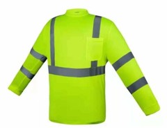 Class 2 Max-dry Moisture Wicking Mesh Long Sleeve Safety T-shirt, Neon Lime