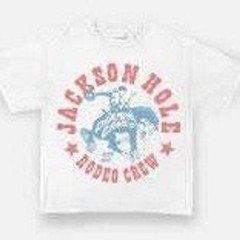 Diamond Cross Ranch White Men’s Overized Jackson Hole Rodeo Crew T Shirt Size 2X