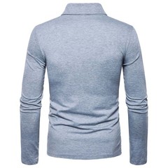Mens Long Sleeve Shirt Casual Muscle Fit Turn-down Collar Tops T-shirt Blouse
