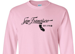 San Francisco California T-Shirt Long Sleeve Graphic Tee Unisex Apparel Custom