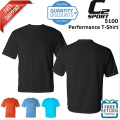 C2 Sport Mens Short Sleeve Workout Performance T Shirt Polyester 5100 Up To 4XL