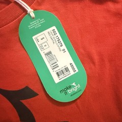 Diadora Red Logo T Shirt Mens Small Athletic Graphic Tee Side Stripe NWT
