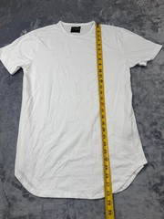 Cuts Clothing Short Sleeve Elongated Fit T-Shirt Crew Neck Men’s Small White