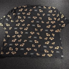 Karl Kani Gold T-Shirt Black Diamond AOP Mens 4XL Streetwear KK Logo