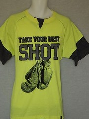 Everlast Twofer T-Shirt Men’s Large Neon Yellow Black NEW Boxing Gloves