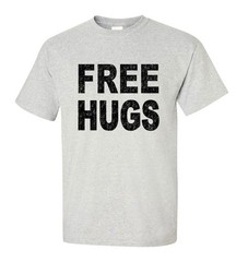 Free Hugs Funny T-Shirt Premium Cotton Graphic Tee Novelty