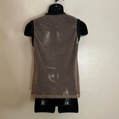 URS Fishnet Sleeveless T Shirt SM Gently worn Poly cotton blend no fabric tag