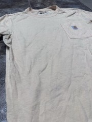 Carhartt K87 Pocket T Shirt Mens Medium Loose Fit Heavyweight Workwear Cream
