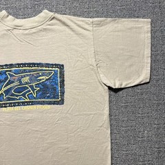 Vintage 90s Caribbean Playa Del Carmen Mexico Shark Souvenir T Shirt Tan Mens XL