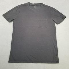 GAP Unisex Gray Basic Pocket T-Shirt Size Small Faded Design Classic Comfort