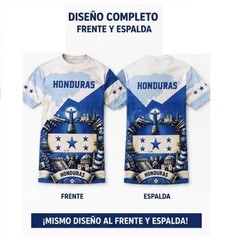 PLAYERA HONDURAS DE CUELLO REDONDO ESTAMPADO EN 3D UNISEX MANGA CORTA