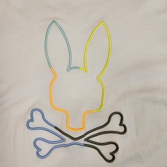 Psycho Bunny Graphic Tee WHITE/Neon (B6U141N1PC) Size 8 = XXL/2XL