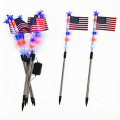 8-Piece Flag Light Set, 4Th of July Decorations 8 Lighting Modes, 8-In-1 America