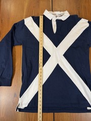 Rugby Nations Scotland Flag Long Sleeve Rugby Shirt Men’s Size Medium M Blue