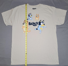 Bluey Shirt Mens Large Cartoon Graphic Crewneck Family Characters T-Shirt Tee