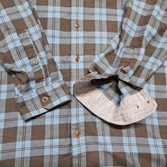 LL Bean Flannel Shirt Men’s 3XLT Blue Plaid Button Up Shirt #513682 Untucked Fit