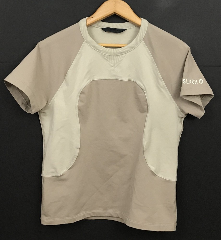 Lululemon SLNSH Collection French Terry Tight-Fit T-Shirt Sheer Oak/Mojave Tan M