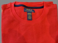 NWT – POLO RALPH LAUREN Mens Waffle Knit Thermal Long Sleeve Shirt – RED : S-XXL
