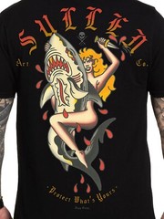 Sullen Men’s Open Water Short Sleeve Premium T-shirt Shark Tattoo Style Tee